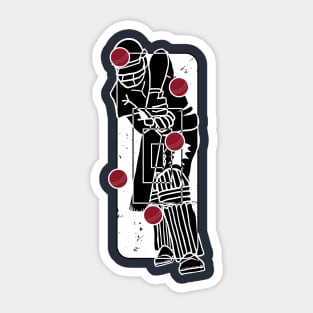 Cricket Bowler Target Practice Cricket Fan Sticker